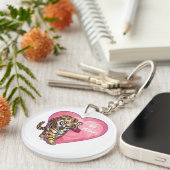 Tijger Valentijnsdag Sleutelhanger (Voorkant Rechts)