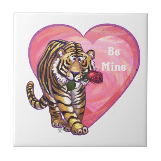 Tijger Valentijnsdag Tegeltje (Voorkant)