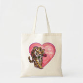 Tijger Valentijnsdag Tote Bag (Voorkant)