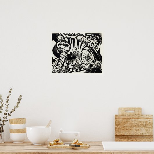 Tijger van Franz Marc 1912 Poster (Keuken)