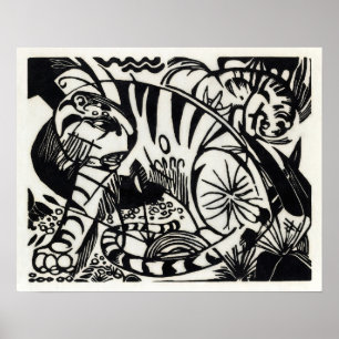 Tijger van Franz Marc 1912 Poster