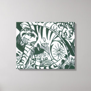 Tijger van Franz Marc, Vintage Expressionisme Kuns Canvas Afdruk