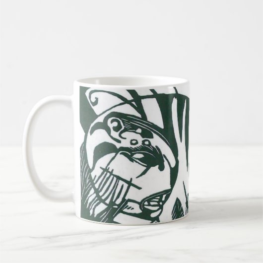 Tijger van Franz Marc, Vintage Expressionisme Kuns Koffiemok (Links)