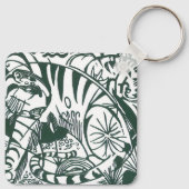 Tijger van Franz Marc, Vintage Expressionisme Kuns Sleutelhanger (Achterkant)