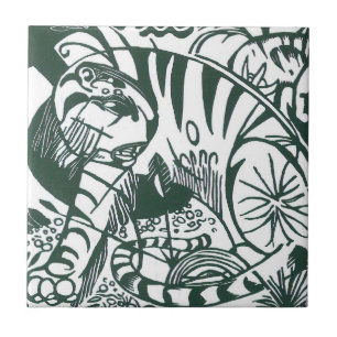 Tijger van Franz Marc, Vintage Expressionisme Kuns Tegeltje