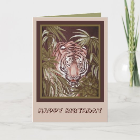 Tijger Verjaardag Kaart (Voorkant)
