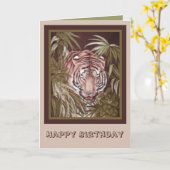 Tijger Verjaardag Kaart (Gele Bloem)