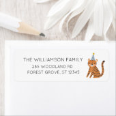 Tijger verjaardag retour adres etiket (Insitu)