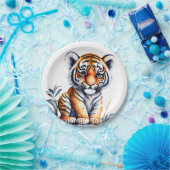 Tijger Verjaardag Viering Papieren Bordje (Feest)