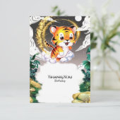 Tijger-verjaardagsfeest Jungle Fun Bedankkaart (Staand voorkant)
