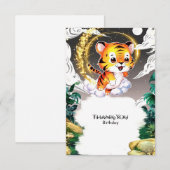 Tijger-verjaardagsfeest Jungle Fun Bedankkaart (Voorkant / Achterkant)