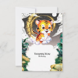 Tijger-verjaardagsfeest Jungle Fun Bedankkaart