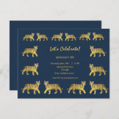 Tijger verjaardagsfeest uitnodiging (Voorkant / Achterkant)