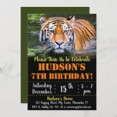 Tijger verjaardagsuitnodiging kaart (Voorkant / Achterkant)