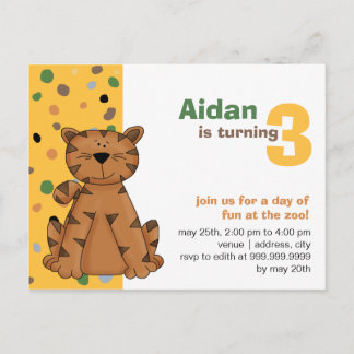 Tijger · Verjaardagsuitnodiging Uitnodiging Briefkaart