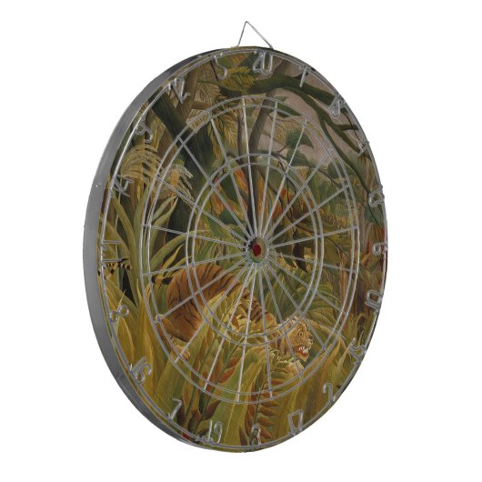 Tijger verrast in een tropisch Storm Dartbord (Voorkant Links)