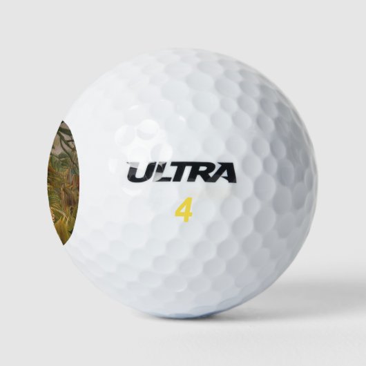 Tijger verrast in een tropisch Storm Golfballen (Logo)
