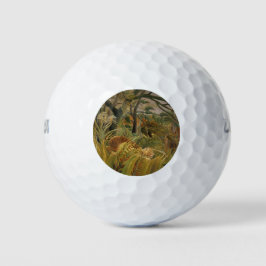 Tijger verrast in een tropisch Storm Golfballen