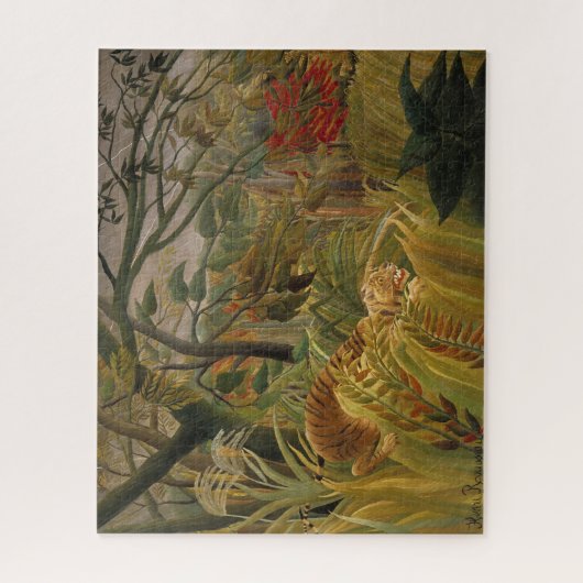 Tijger verrast in een tropisch Storm Legpuzzel (Verticaal)