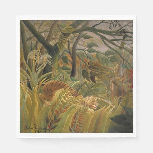 Tijger verrast in een tropisch Storm Servet (Voorkant)