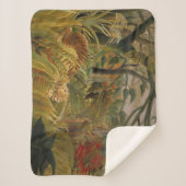 Tijger verrast in een tropisch Storm Sherpa Deken (Voorkant)