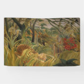 Tijger verrast in een tropisch Storm Spandoek (Horizontaal)