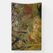 Tijger verrast in een tropisch Storm Spandoek (Verticaal)