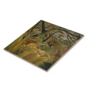 Tijger verrast in een tropisch Storm Tegeltje (Zijkant)