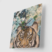 Tijger Vierkante Klok (Hoek)