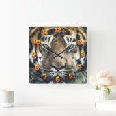 tijger vierkante klok (Huis)