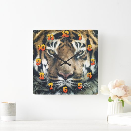tijger vierkante klok (Huis)