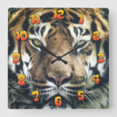 tijger vierkante klok (Voorkant)