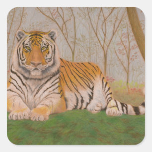tijger vierkante sticker