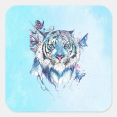 Tijger Vierkante Sticker (Voorkant)
