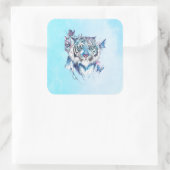 Tijger Vierkante Sticker (Tas)