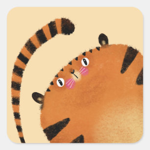 tijger vierkante sticker