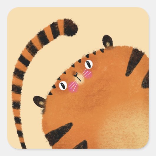 tijger vierkante sticker (Voorkant)