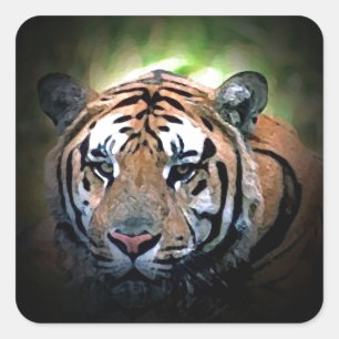 tijger vierkante sticker