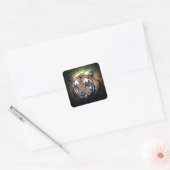 tijger vierkante sticker (Envelop)