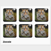 tijger vierkante sticker (Vel)