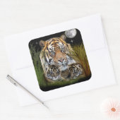 tijger vierkante sticker (Envelop)