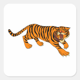 tijger vierkante sticker