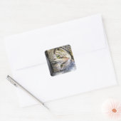 tijger vierkante sticker (Envelop)