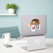 Tijger Vinyl Sticker (Laptop op bureau)