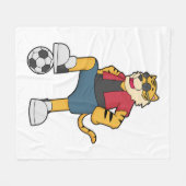 Tijger Voetbal Soccer Fleece Deken (Voorkant (Horizontaal))