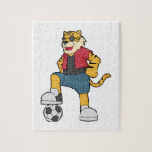 Tijger Voetbal Soccer Legpuzzel (Verticaal)