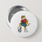 Tijger Voetbal Soccer Ronde Button 7,6 Cm (Voorkant /achterkant)