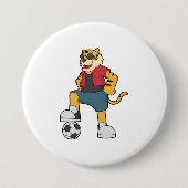 Tijger Voetbal Soccer Ronde Button 7,6 Cm (Voorkant)