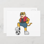 Tijger Voetballer Voetbal Briefkaart (Voorkant / Achterkant)