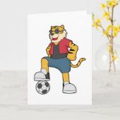 Tijger Voetballer Voetbal Kaart (Gele Bloem)